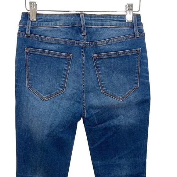 Aqua Button Front Stretch Denim Jeans Cropped Straight Size 24 EUC - Picture 5 of 9